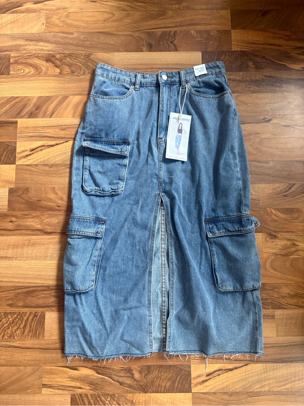 Blue Denim Cargo Skirt - Men's Jeans Style
